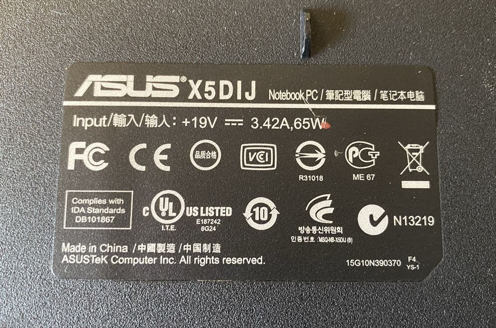 ASUS X5DIJ Dysk SSD 120 gb 4 GB