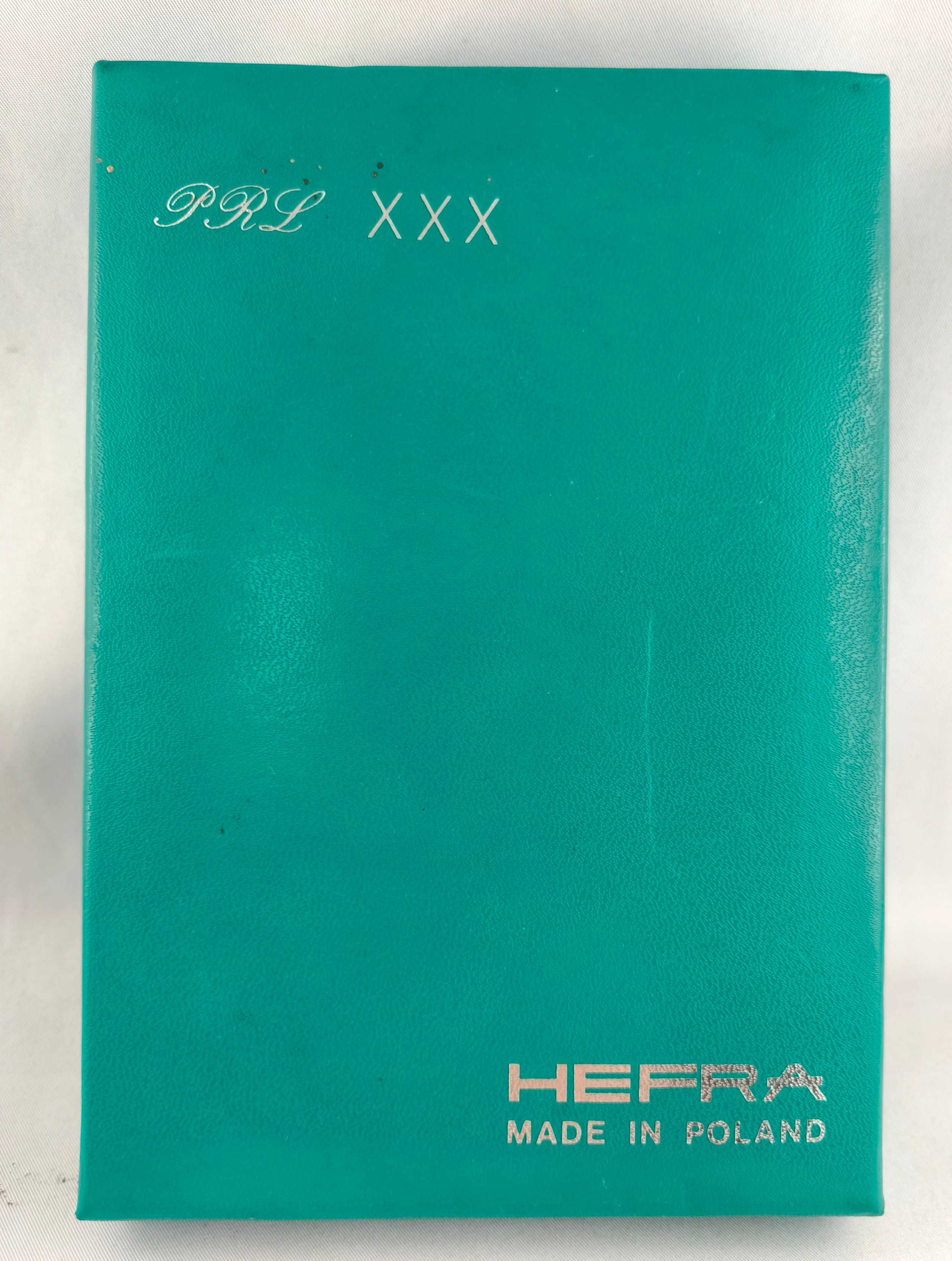 HEFRA XXX lat PRL Srebrny Komplet Sztućców Pr.800 3szt / w Pudełku