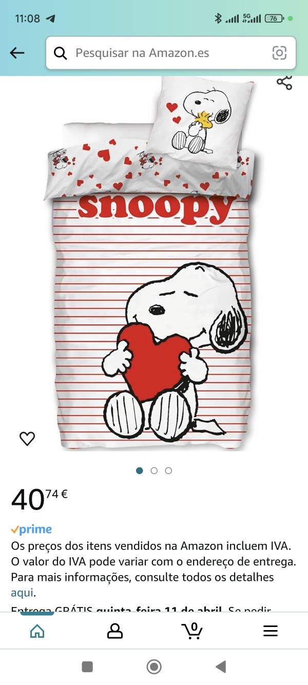 Capa Edredom e fronha Snoopy novo