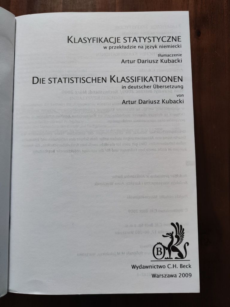 Klasyfikacje Statystyczne w przekładzie na język niemiecki