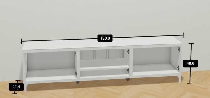 Móvel TV IKEA Besta em lacado branco com painel superior em vidro
