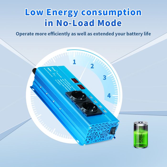 Инвертор Foval чистый синус 1500W / 3000W 12V 220V Pure Sine Wave