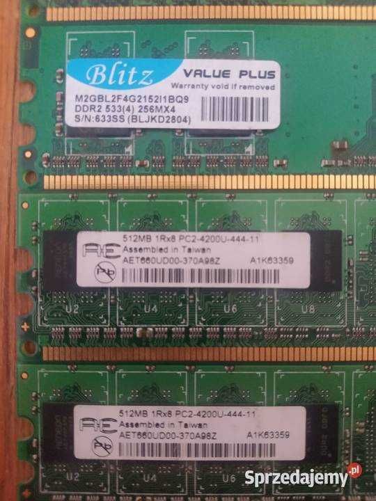 Pamięć ram DDR2 1GB/512MB/256MB