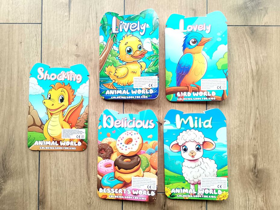 Zestaw 5 kolorowanek, Coloring Book for Kids, kolorowanki dla dzieci.
