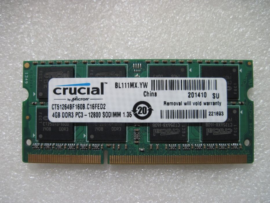 Продам so-dimm Сrucial ddr3 4gb PC3-12800