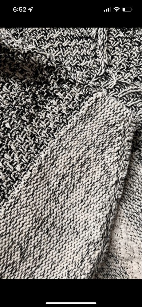 Bawełniany sweter ZARA S z metaliczną nitką i paskiem koronki  Rozmiar