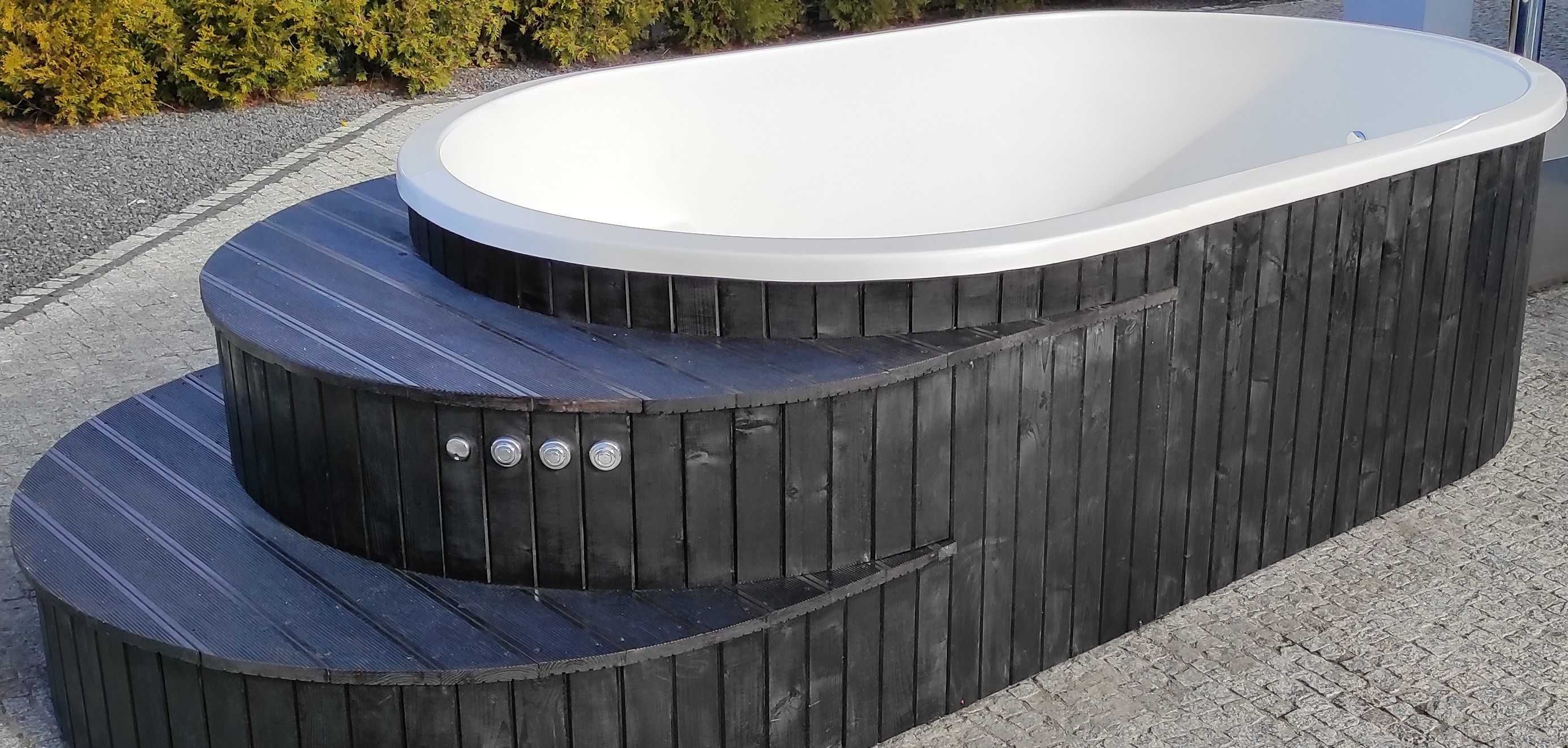 Całoroczny basen ogrodowy 420 cm x 210 cm x 100 cm, podgrzewacz, SPA
