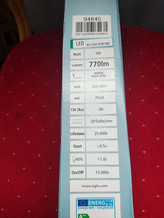 Lampa LED nad Lustro Obraz Eglo Acate LED Oświetlenie Lampa Kinkiet
