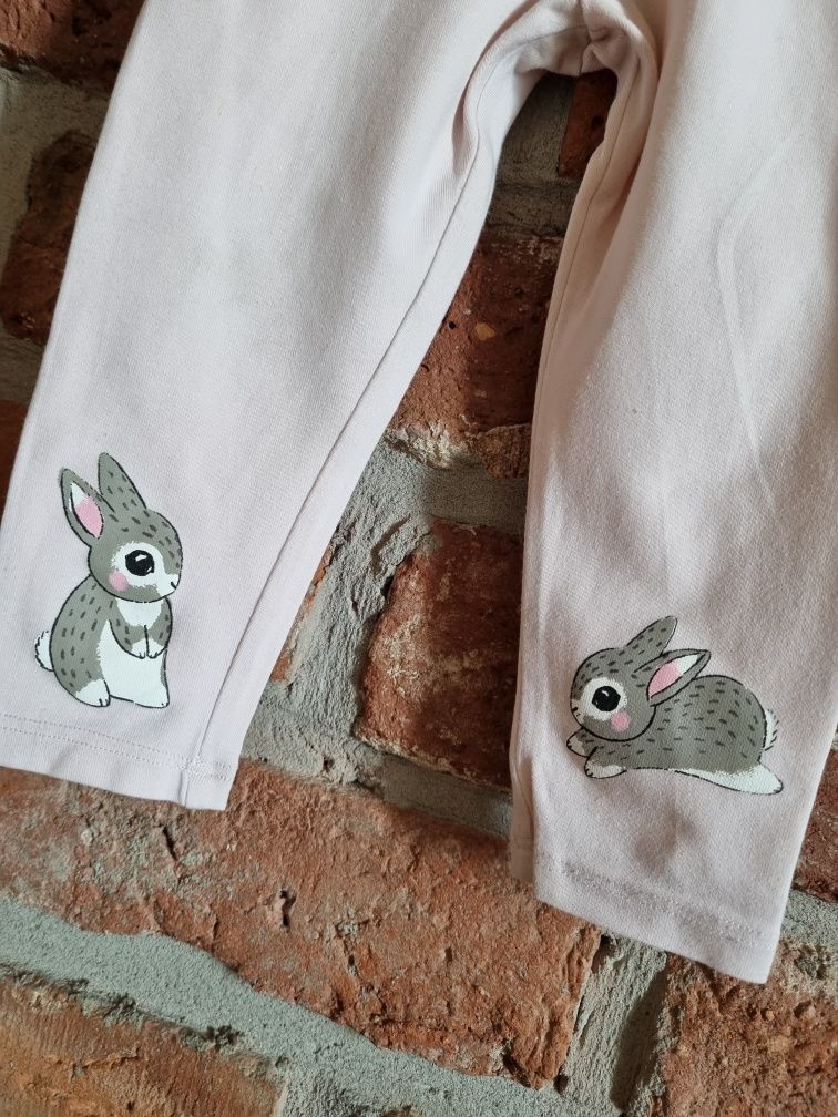 Różowe legginsy w zajączki * H&M