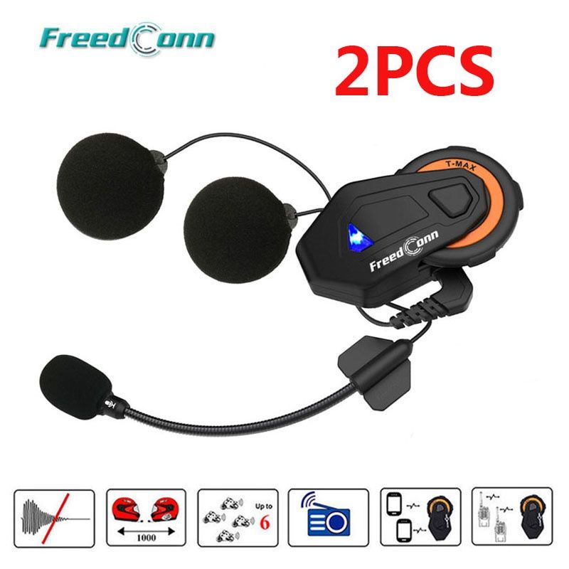 Bluetooth мотогарнитура для шлема FreedConn T-MAX радио, мультиинтер