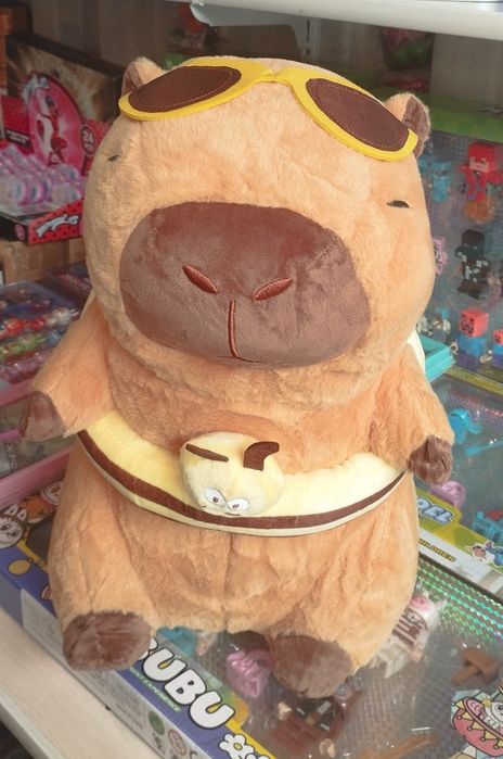 Подушка-игрушка с пледом внутри 3 в 1 капибара-трансформер