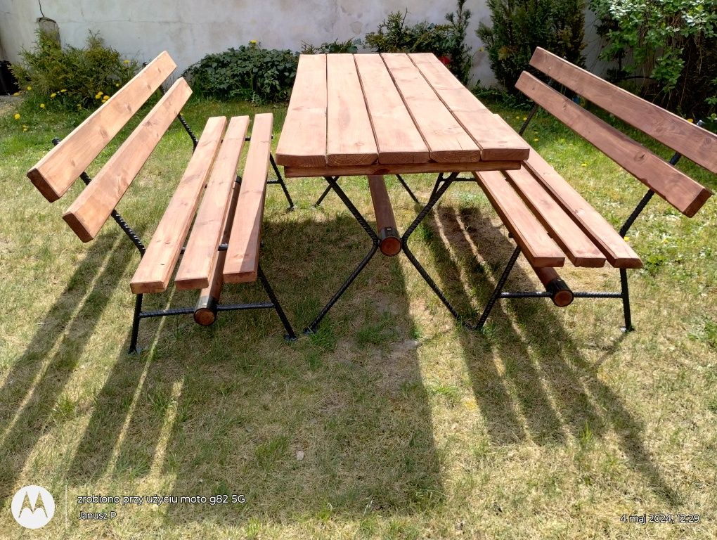 Meble ogrodowe, stół, ławki