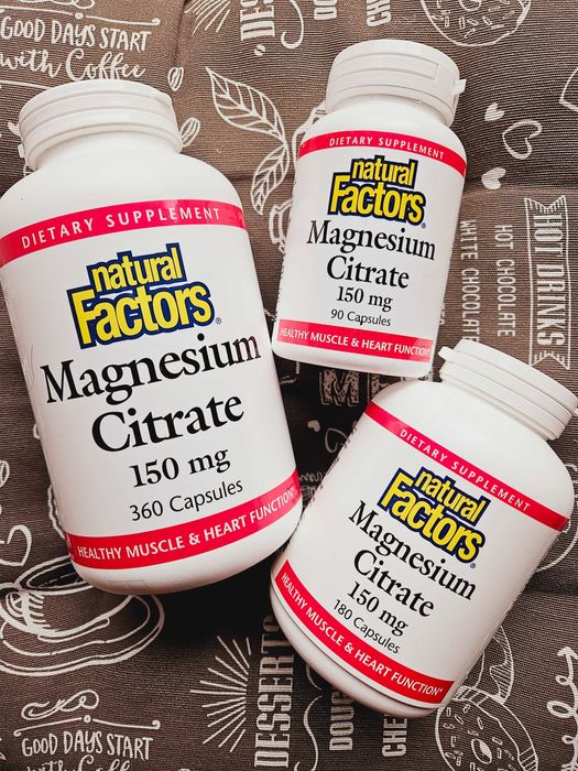 Цитрат магний 150 мг магнэ магній цитрат Natural Factor 90 180 360