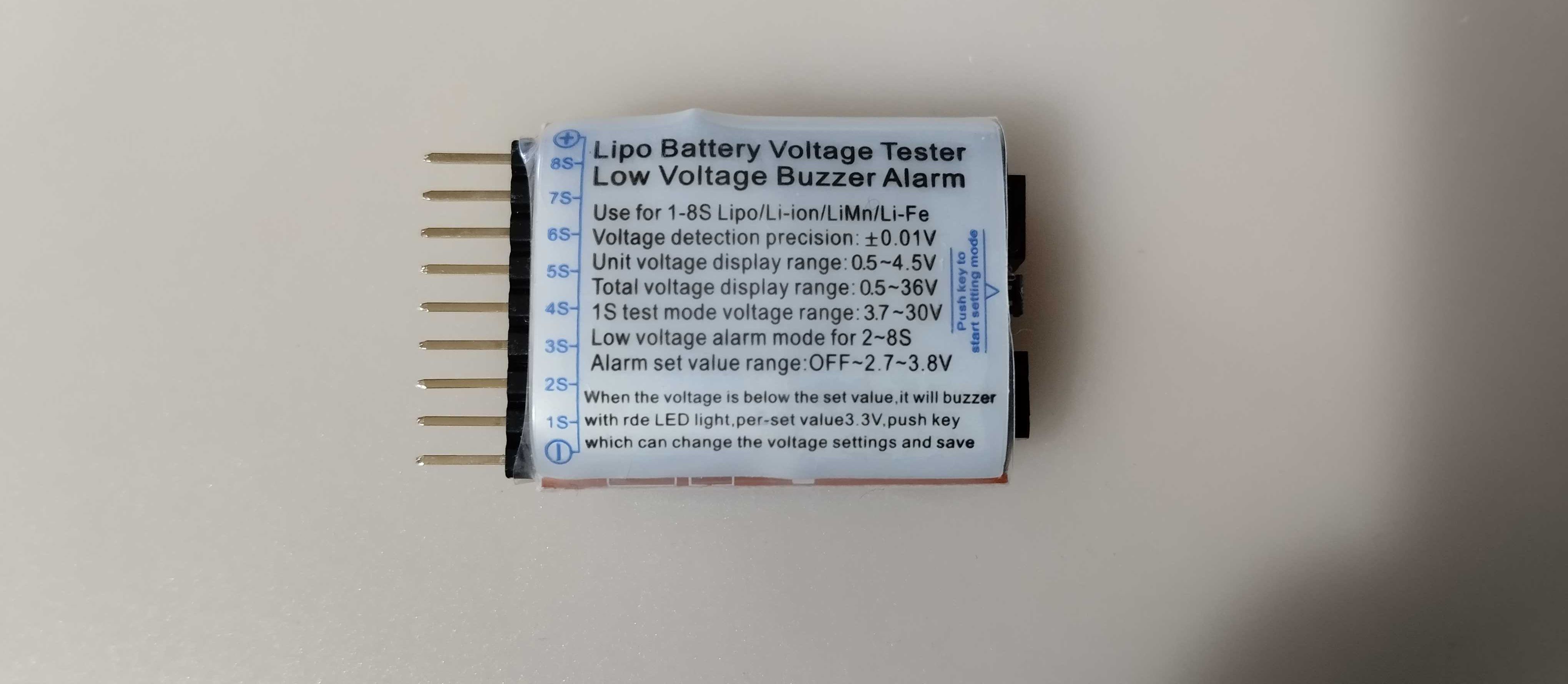 Tester Voltagem baterias LIPO até células 8S