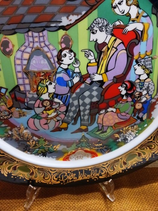 Patera Rosenthal Bjorn Winblad swiateczna kolekcjonerska talerz kobalt