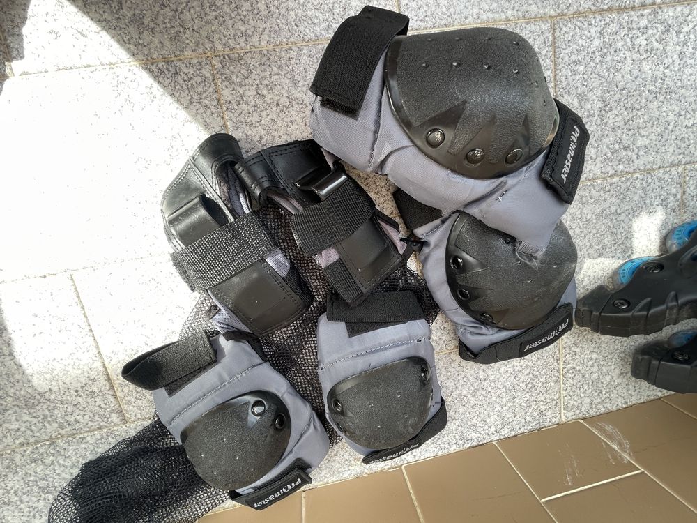 Patins em Linha + Kit de proteção
