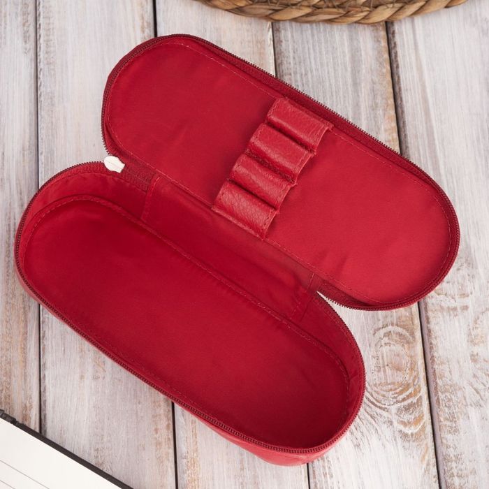 skórzane etui na okulary piórnik czerwony paolo peruzzi t-82-rd