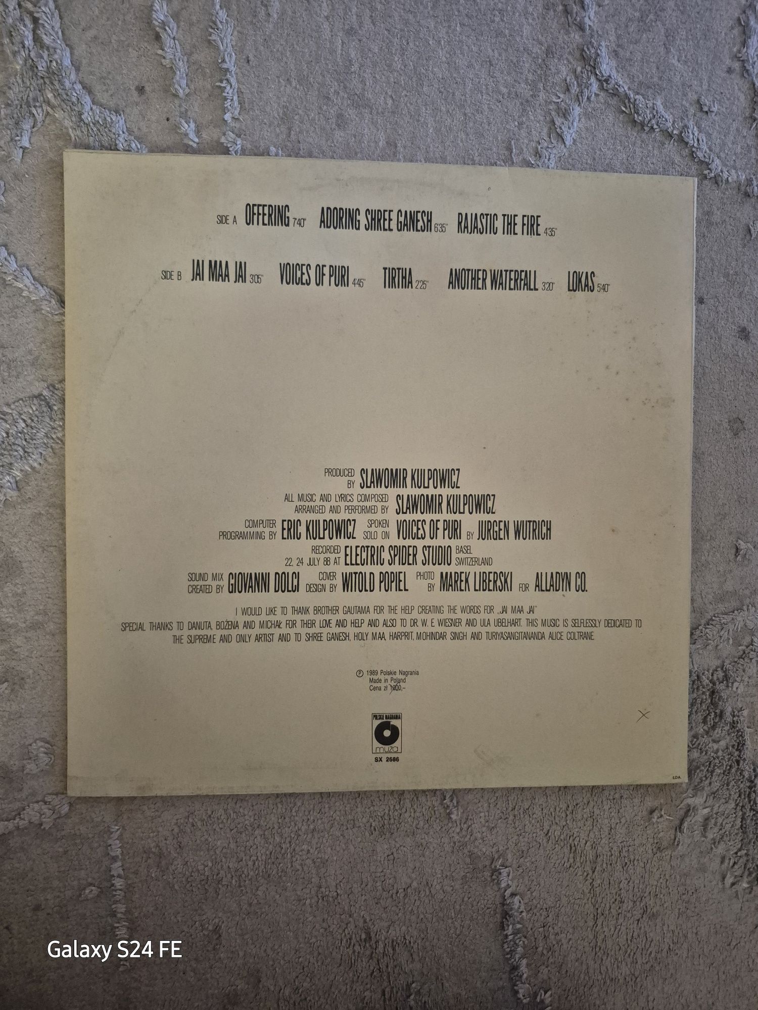 Płyta winylowa/Sławomir Kulpowicz-Sadhana/1989r.