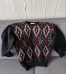Sweter  we wzory z dzianiny z okresu PRL Vintage