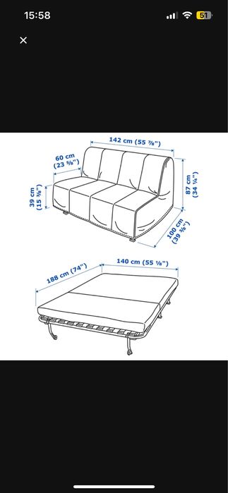 Sofá-cama Lycksele Lövås