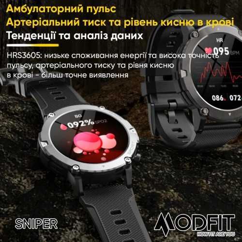 Розумний Smart Годинник з Українською мовою Modfit Sniper Смарт часы