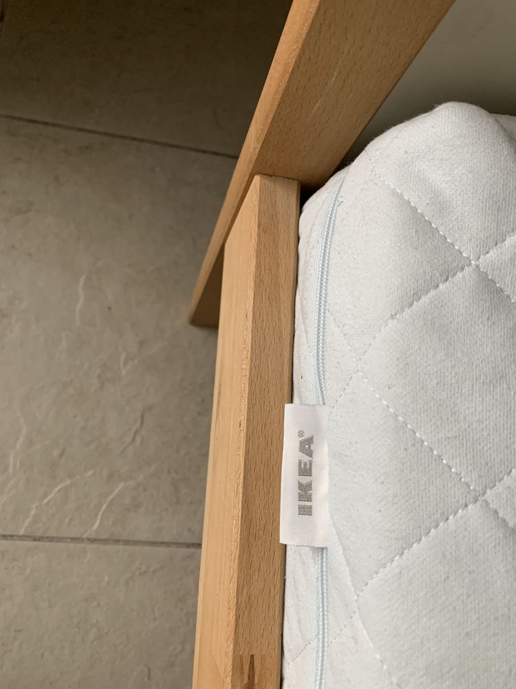 Łóżko Ikea Sniglar z materacem bez barierki 165x77