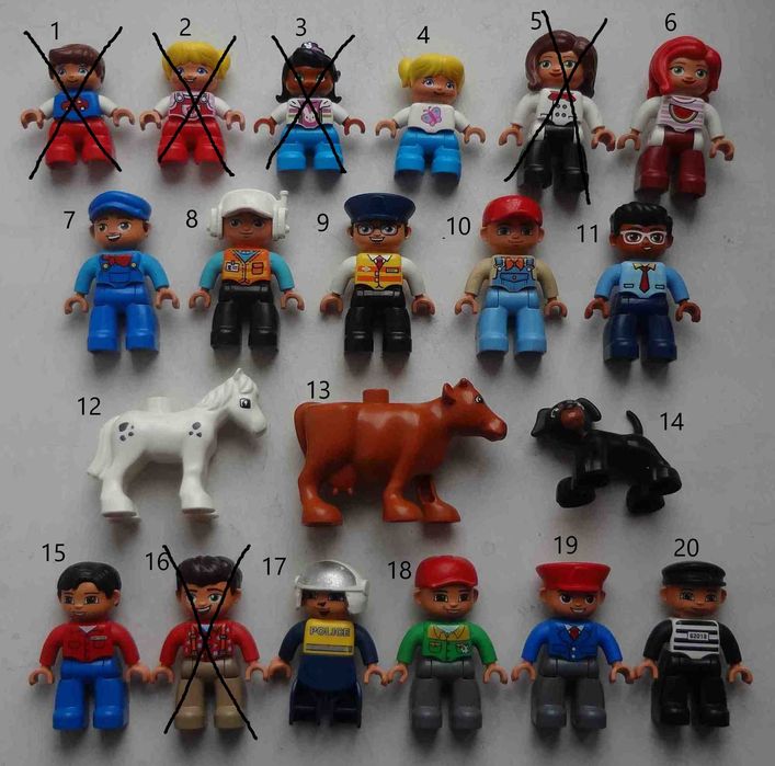 Фигурки LEGO Duplo Лего Дупло оригинал 20 штук разных