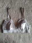 Stanik H&M welur welurowy stanik z koronką XS