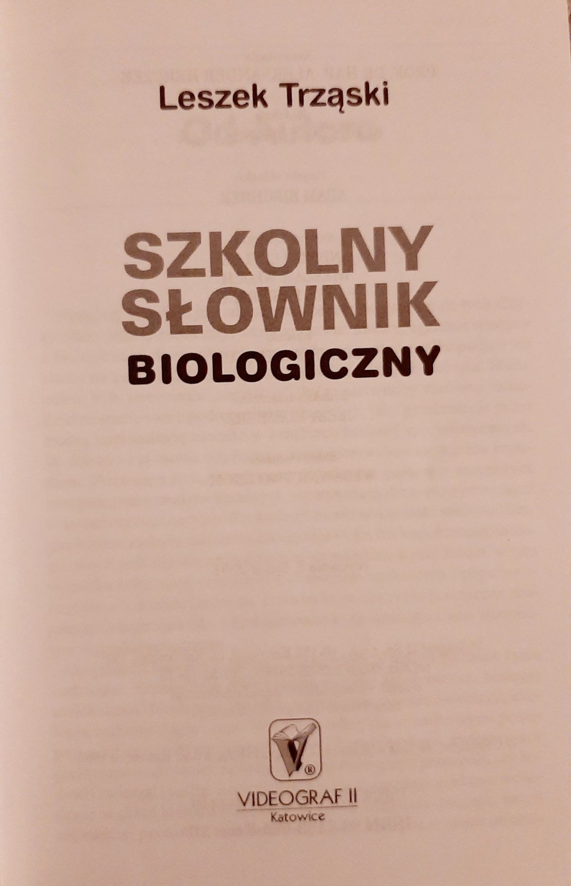 Szkolny słownik biologiczny Leszek Trząski