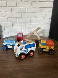 Drewniane zabawki autka samochody