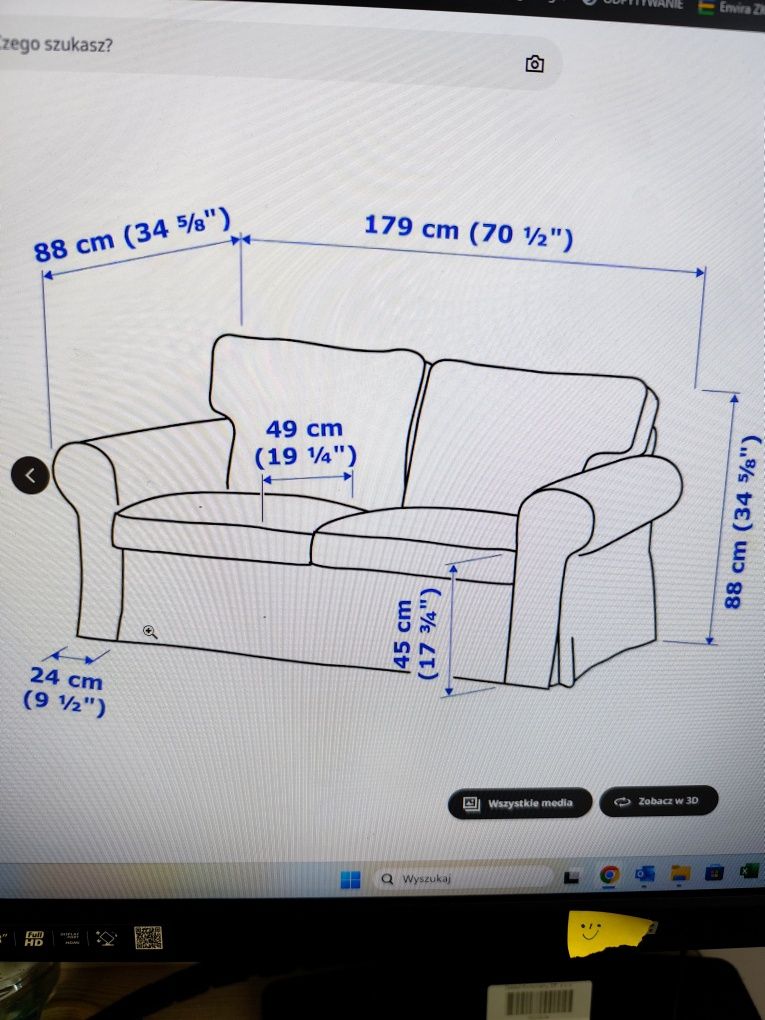 Ektorp - sofa 2 osobowa IKEA