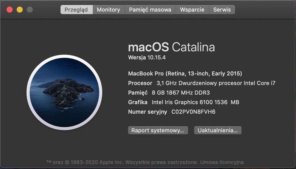 Macbook pro 13 early 2015 i7  zadbany