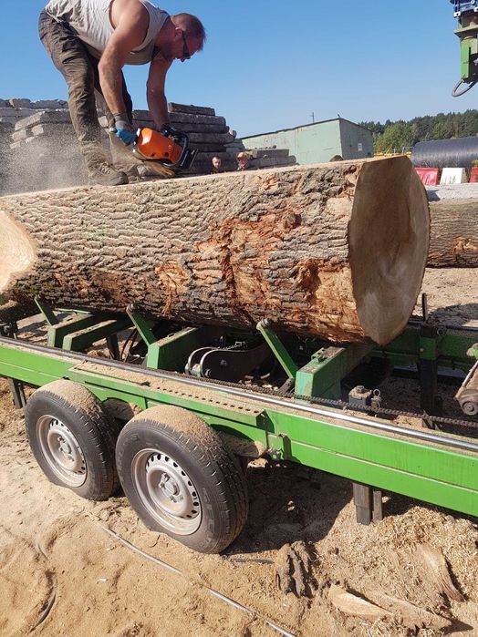 Tartak mobilny Tartak objazdowy Usługi trakiem mobilnym Tartak