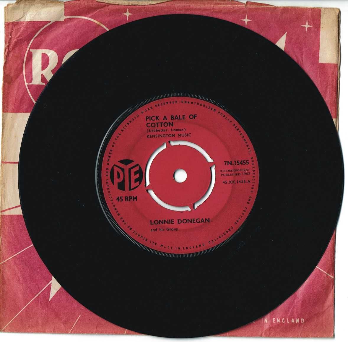 Lonnie Donegan - Pick a bale of cotton - 45 rpm - 1962 PYE