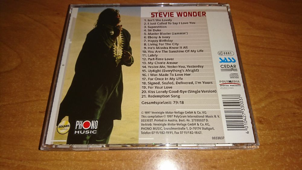 STEVIE WONDER - Song Review - Best - 24Kt Gold CD - Zounds