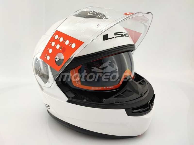 WYPRZEDAŻ Kask Szczękowy Blenda LS2 FF908 Strobe II Biały Połysk