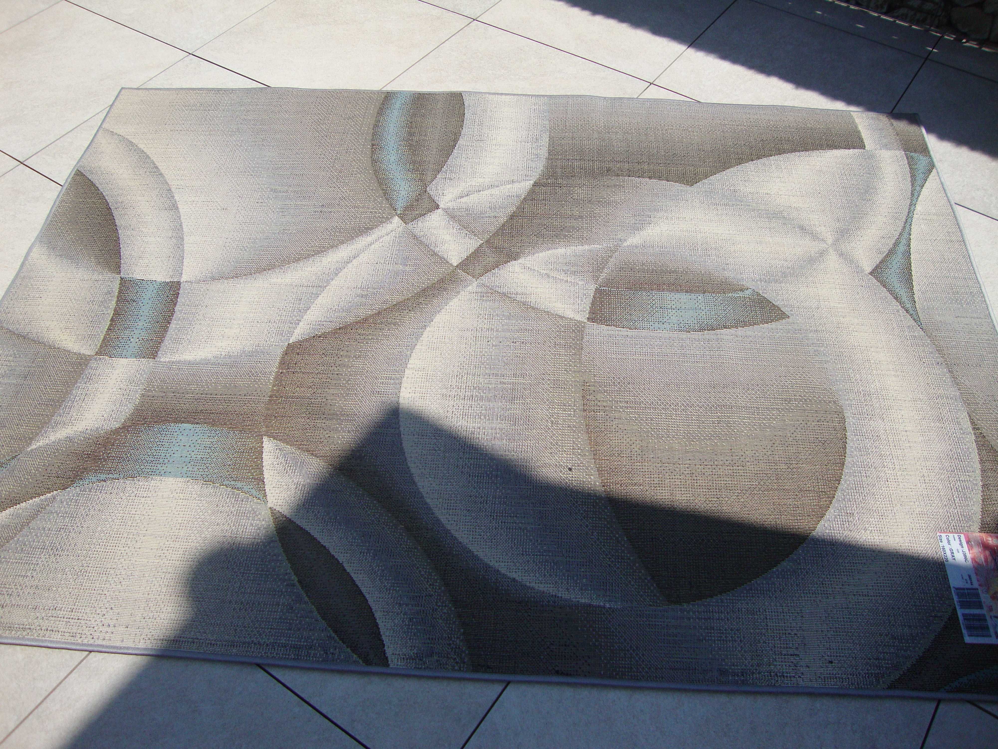 Dywan srebrno szaro niebieski wymiar 220 x 160 cm.
