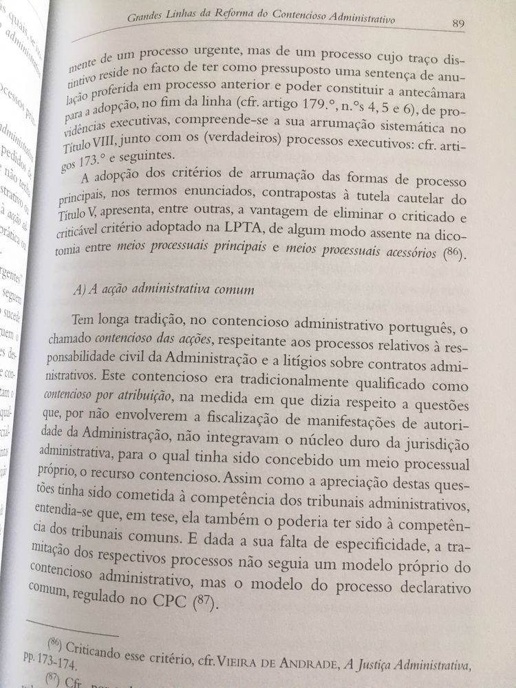 Grandes linhas da reforma do contencioso administrativo