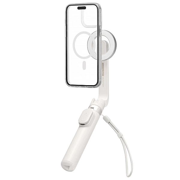 Selfie stick Spigen S571W MagSafe Bluetooth z tripodem - beżowy