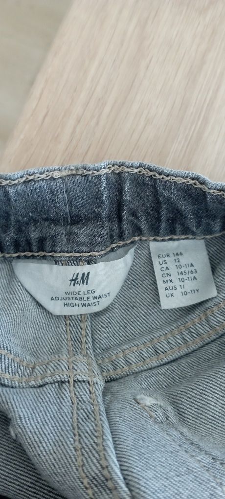 Spodnie H&M szare jeansy jak nowe rozmiar 146