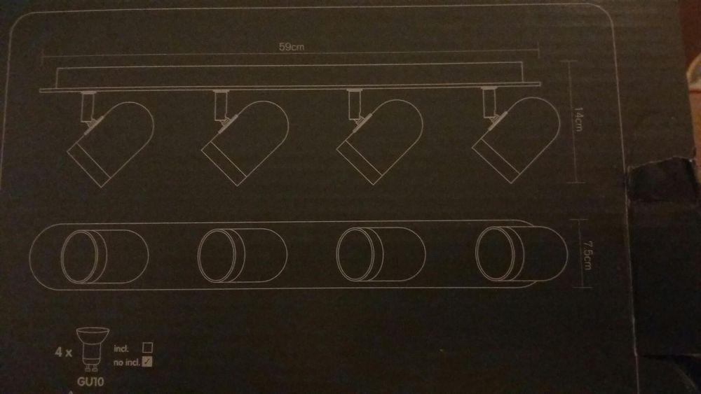 Nowa lampa sufitowa Colours spot poczwòrny na listwie
