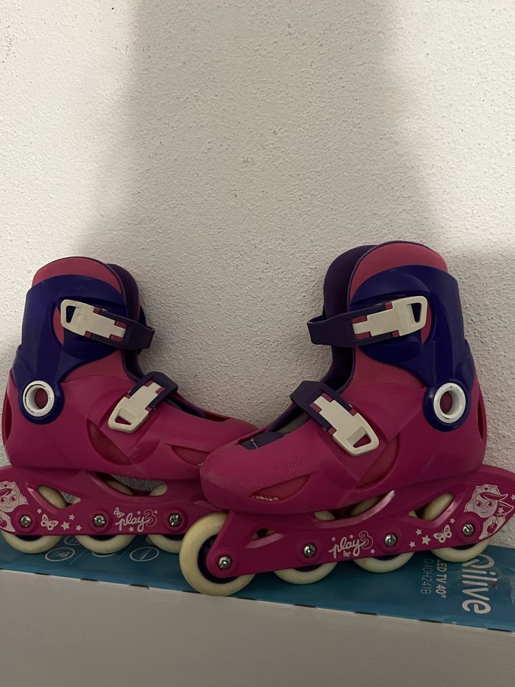 Patins menina rosa e roxo