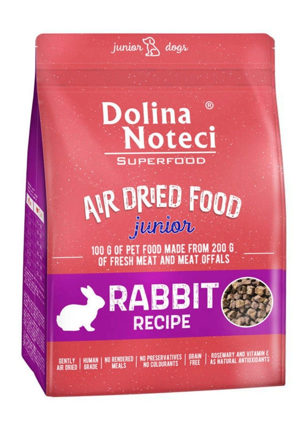 Dolina Noteci Superfood danie z królika Junior karma susz.dla psa 1kg