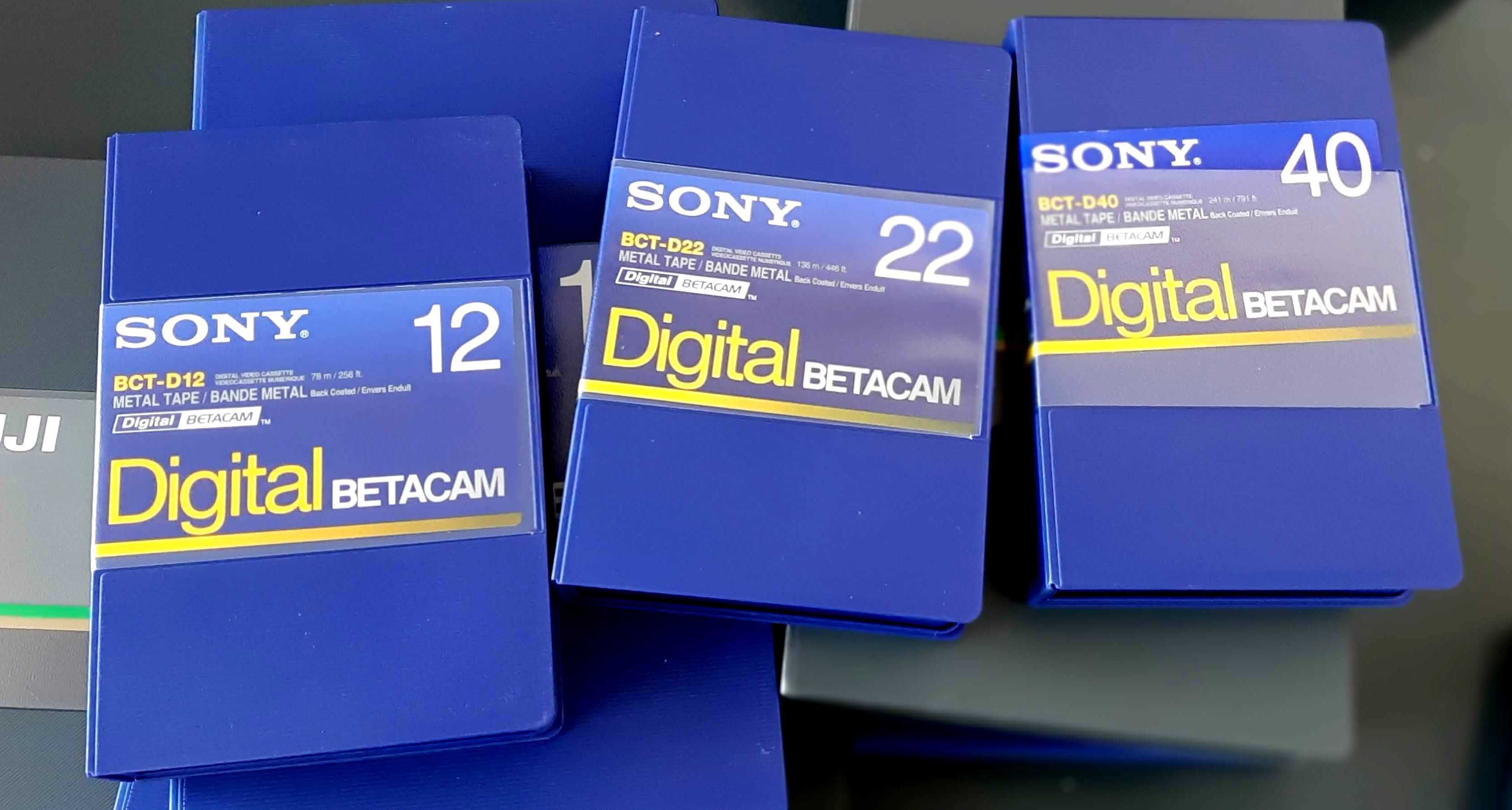 Cassetes Vídeo Betacam SP e Betacam Digital