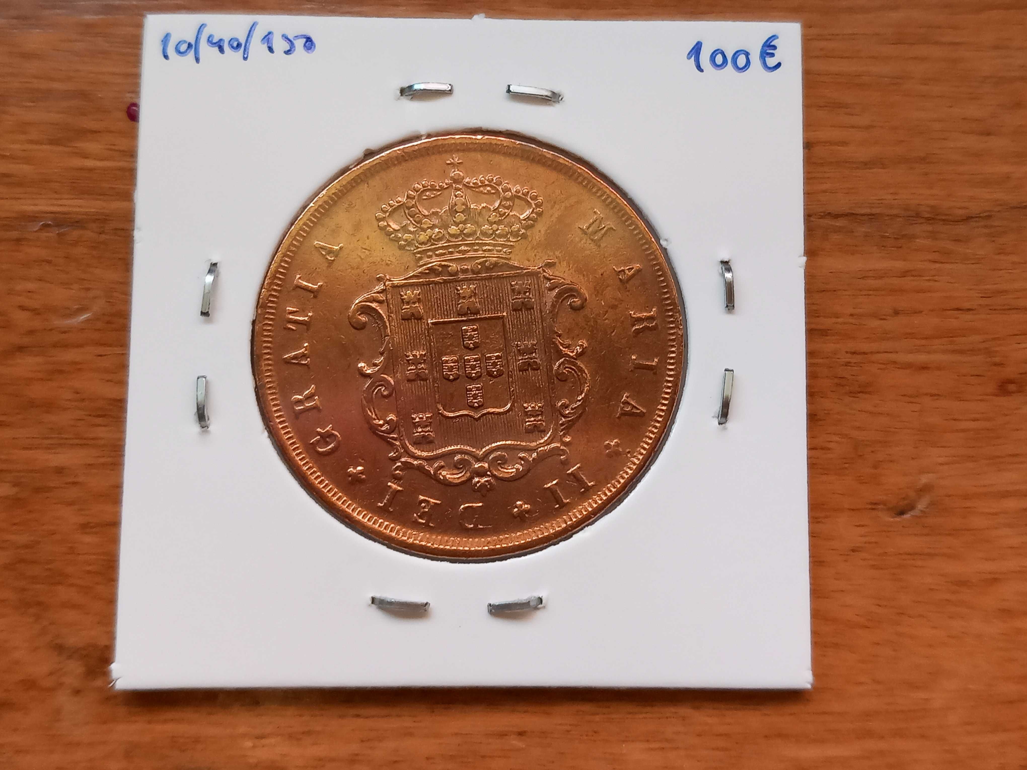 Moeda X Reis 1844 D. Maria II  - MBC+