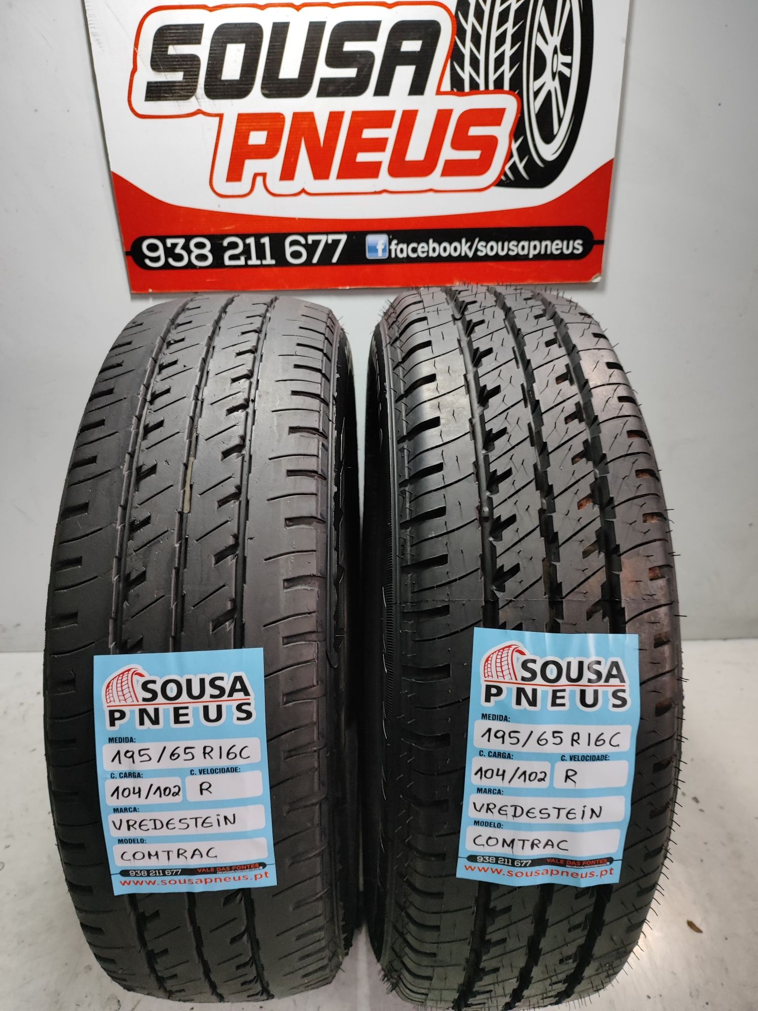 2 pneus semi novos 195/6516C Oferta dos portes 90 euros