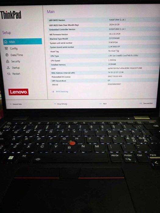 Ноутбук Lenovo ThinkPad X13 Yoga Gen 4  i5-1335U/ 16 ГБ/SSD 512 ГБ