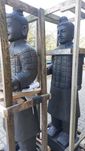 160cm komplet rzeźb strażnika z terakoty do ogrodu