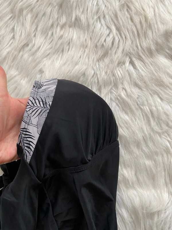 Czarny dwuczęściowy strój kąpielowy figi + bluzka L/XL