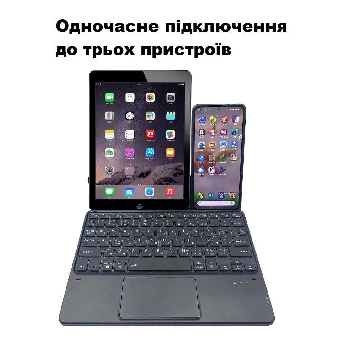 Механічна бездротова Bluetooth клавіатура з ТАЧПАДОМ 3 eAmpang універс